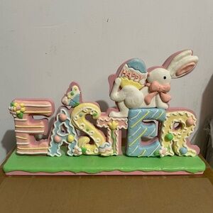 Easter Sign with Bunny and Eggs by Valerie new
